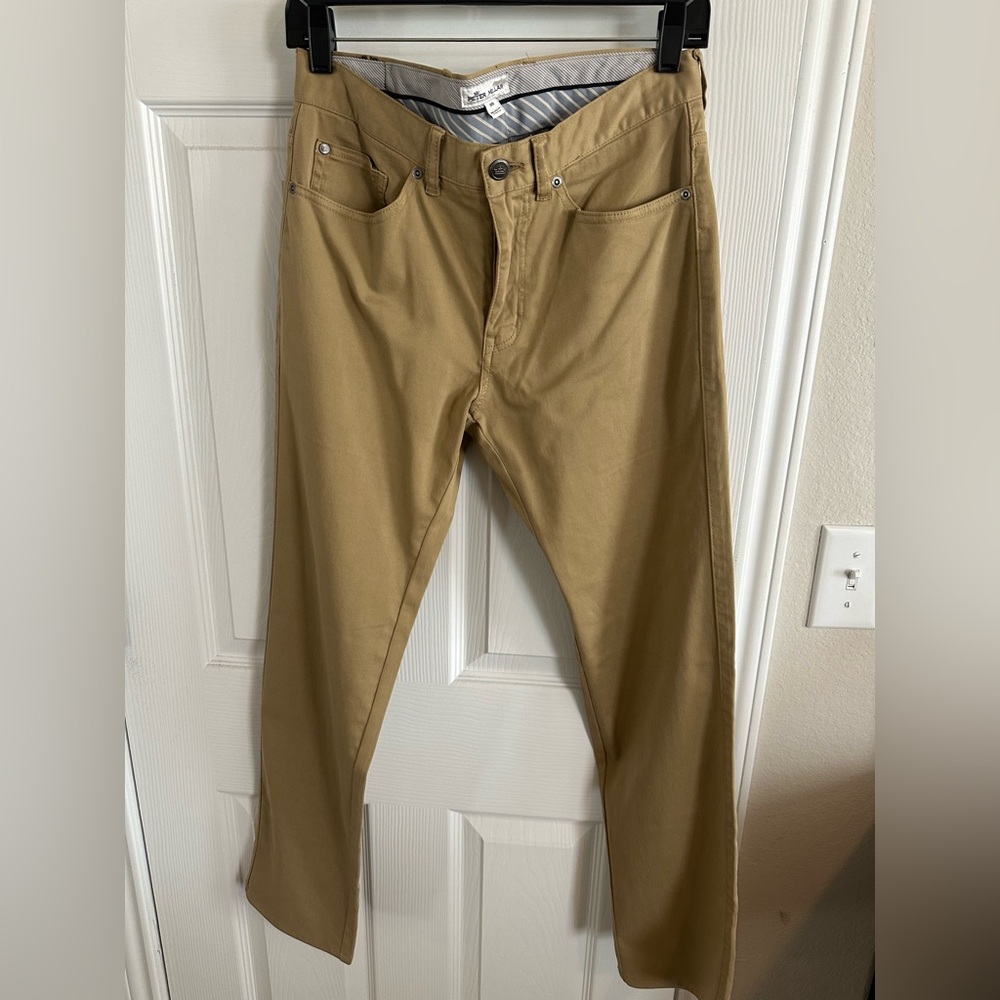 Tan Straight-Leg Pants